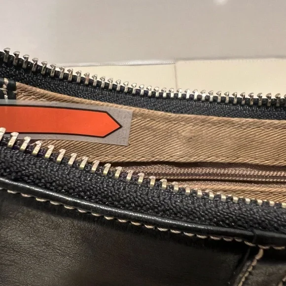 Coach Black Crossbody Bag with Buckle Detail and White Stitching - Picture 10 of 15